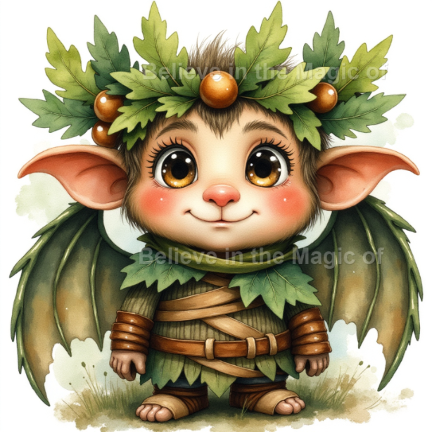 Magical Forest Elf Clipart Set – 48 Watercolor Illustrations (24 PNG + 24 JPG) Fantasy Woodland Elves with Leaf Crowns and Glowing Wings - Image 3